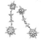 Large Diamond Drop Earrings 18Kt White Gold